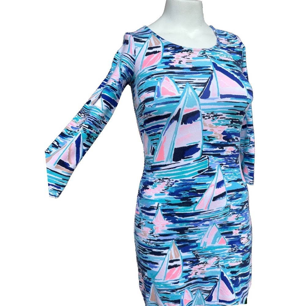 Lilly Pulitzer Tammy Tunic Dress XXS UPF 50+ Pier Pressure Terry Resort Cruise